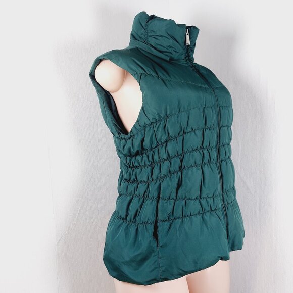 MICHAEL Michael Kors Women's Dark Emerald Hooded Full-Zip Puffer Vest Size L - Picture 3 of 10